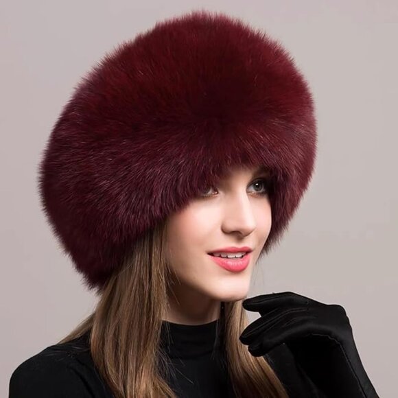 Women Real Fox Fur Hat - Picture 3 of 5